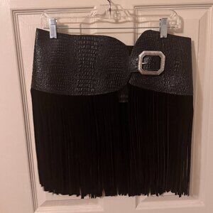 Leather Belt with Fringe